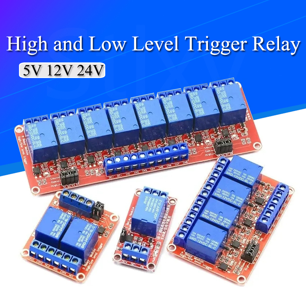 Relay 8 Channel Board - DC 5V 12V 24V 1 2