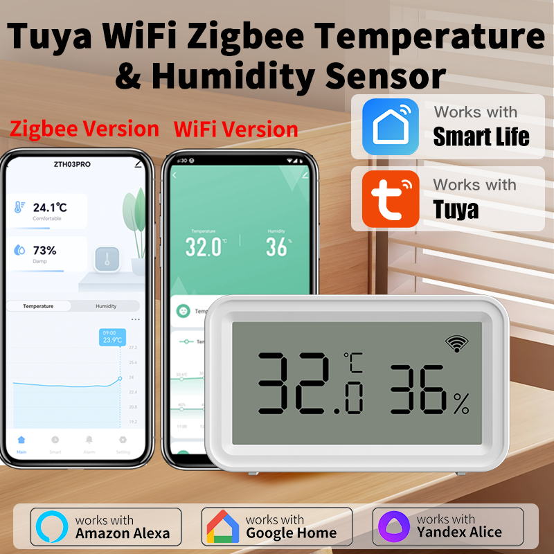 Tuya Zigbee WiFi Thermometer H - Temperature Humidity Sensor ulasan dan harga