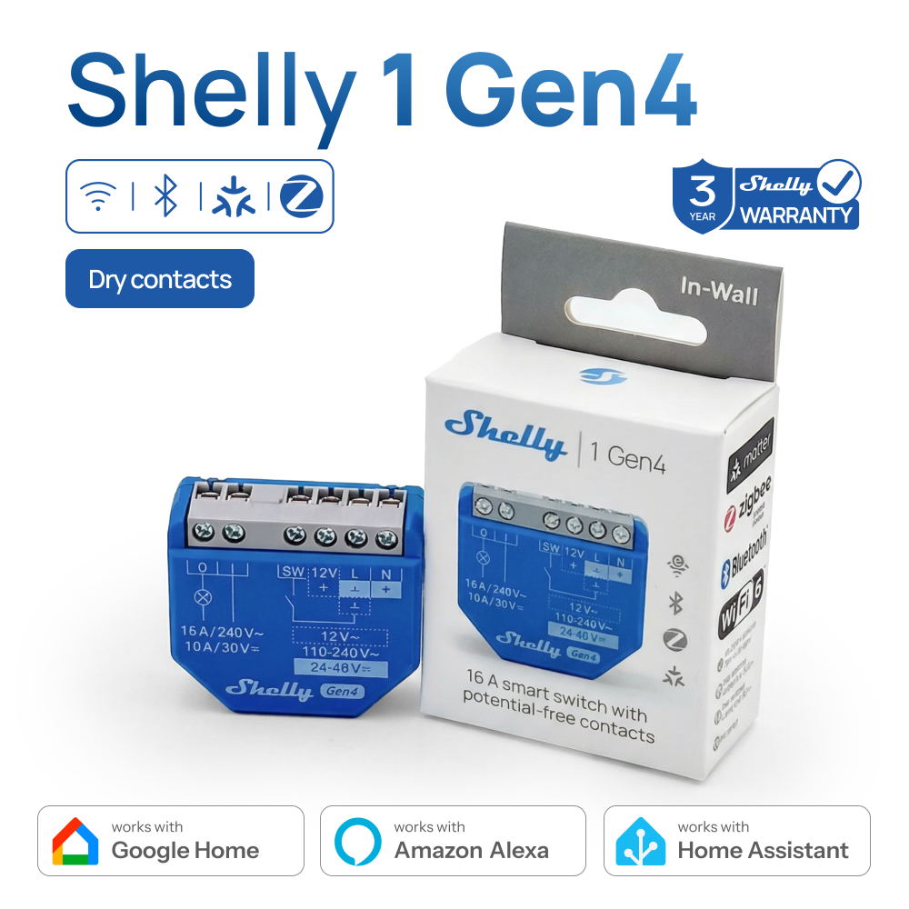 Shelly 1 Gen4 Zigbee Dry Conta - Shelly Relay Module ulasan dan harga