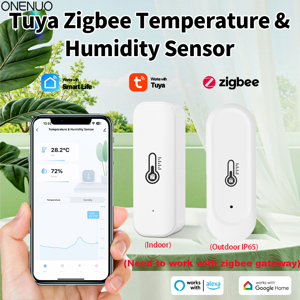 Tuya ZIgbee IP65 Waterproof Ou - Temperature Humidity Sensor ulasan dan harga