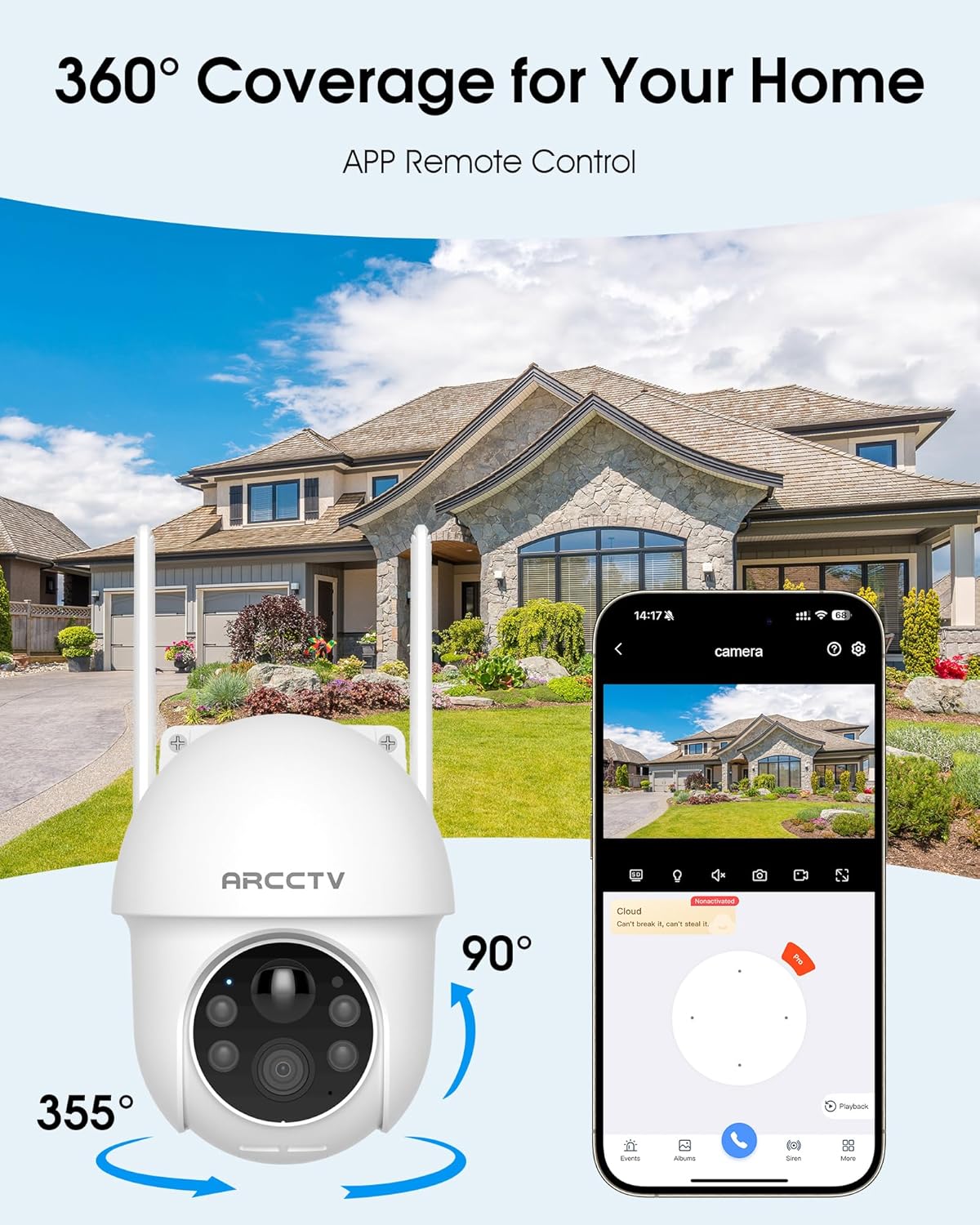 Wireless Solar Security Camera - Motion Sensor Pir Wired ulasan dan harga