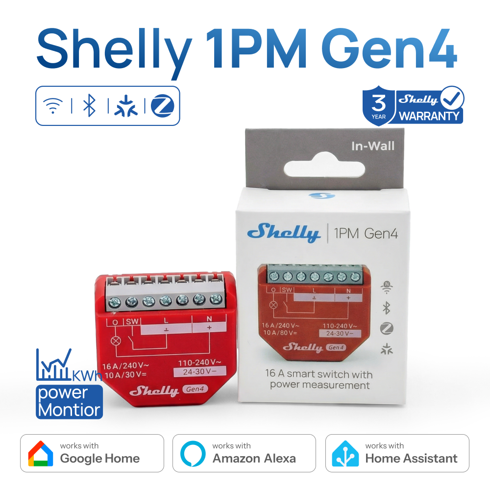 Shelly 1PM Gen4 Zigbee Disposi - Shelly Relay Module ulasan dan harga