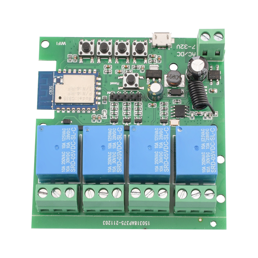 Tuya 1/2/4 Way WiFi Remote Con - 433Mhz Receiver Module ulasan dan harga
