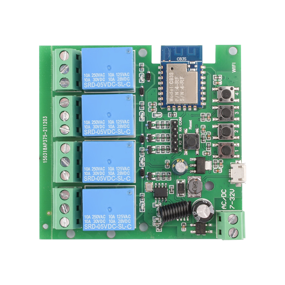 Tuya 1/2/4 Way WiFi Remote Con - 433Mhz Receiver Module ulasan dan harga