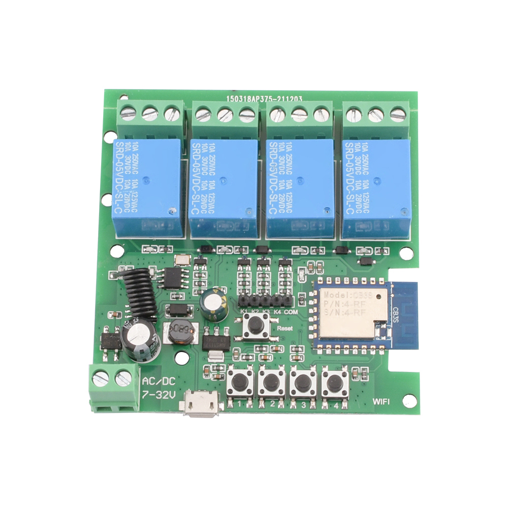 Tuya 1/2/4 Way WiFi Remote Con - 433Mhz Receiver Module ulasan dan harga