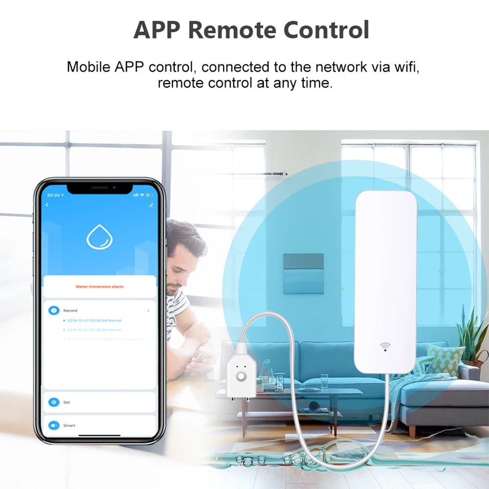 Tuya WiFi Zigbee Water Sensor  - Home Automation Technology ulasan dan harga