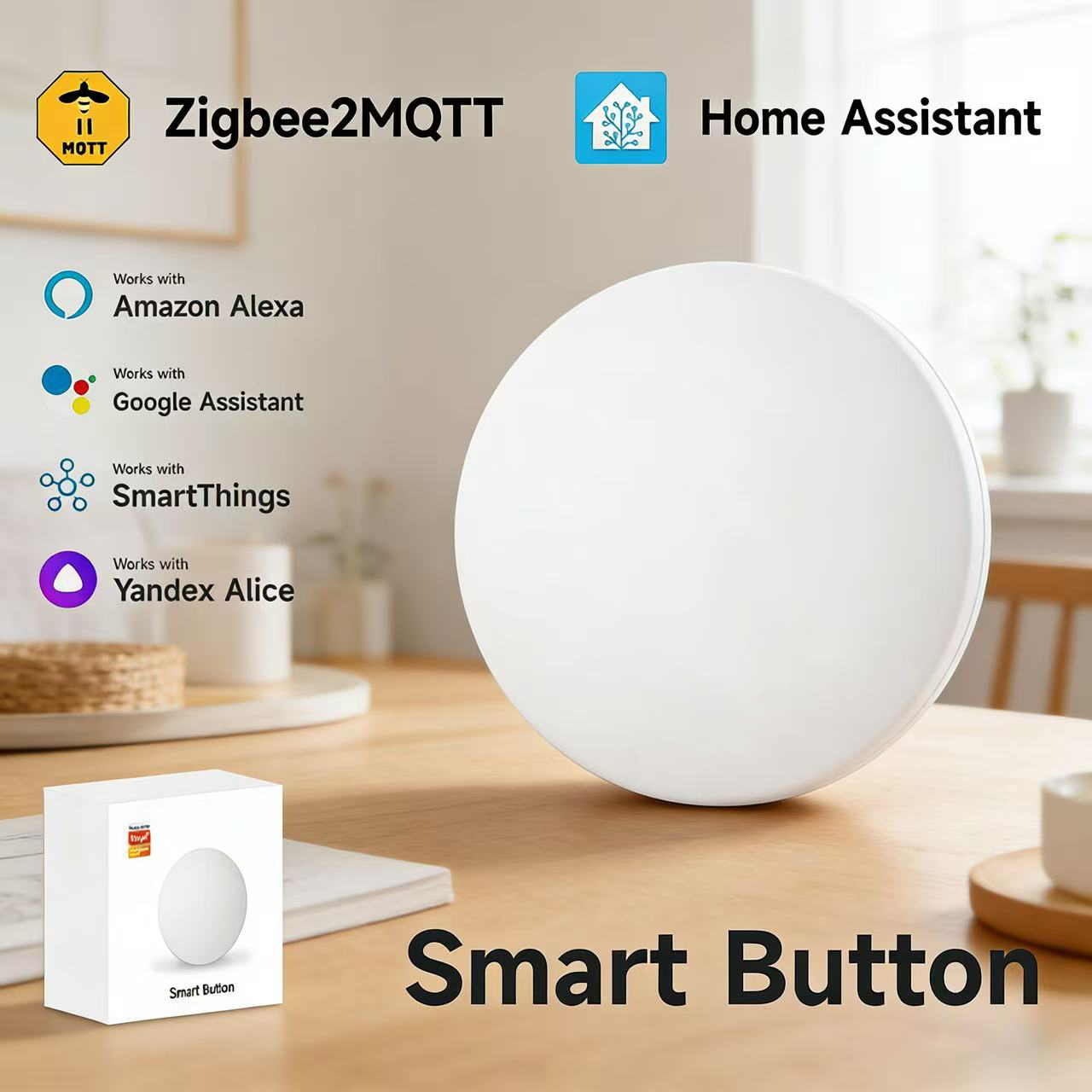 Zigbee3.0 2MQTT Smart Button S - Home Automation Technology ulasan dan harga