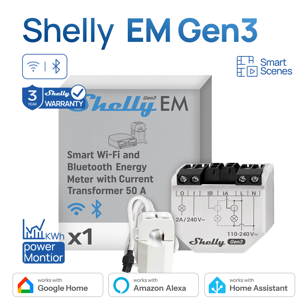 Shelly EM Gen3 Smart Home WiFi - Shelly Relay Module ulasan dan harga